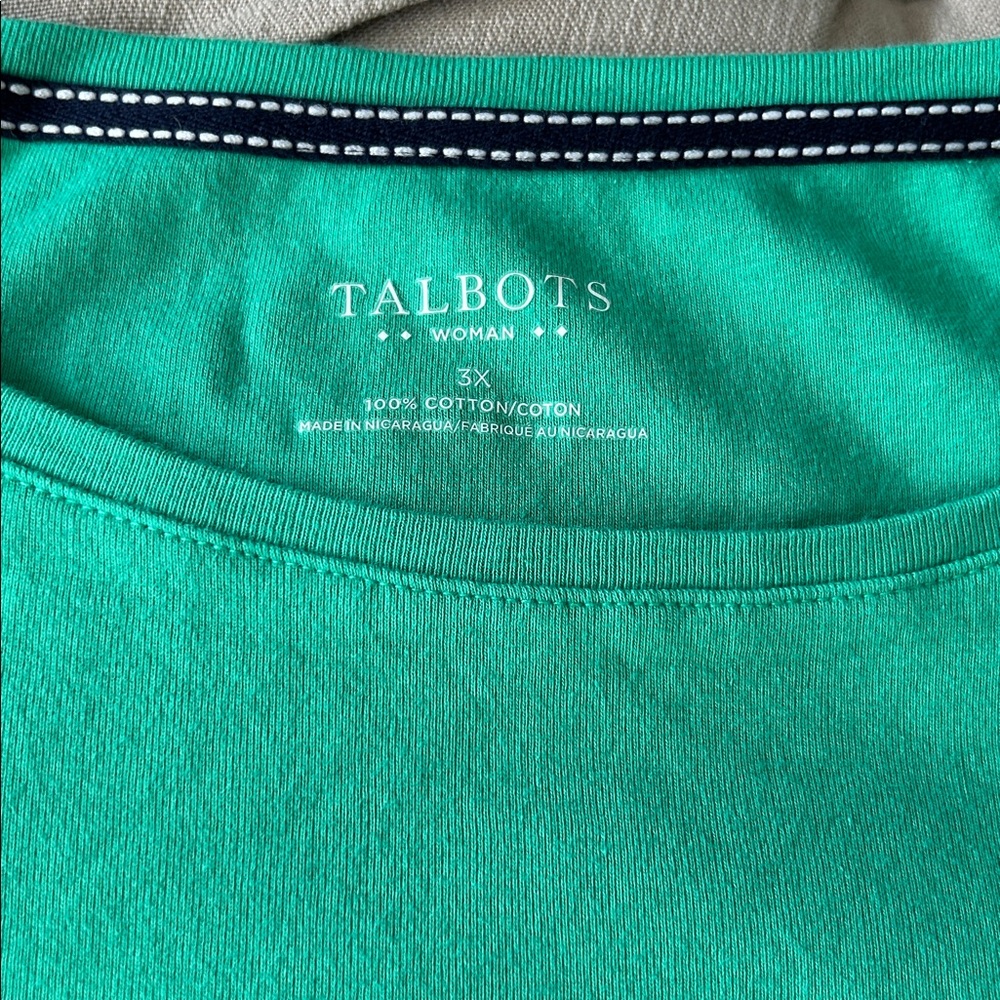 Talbots plus size women’s cotton 3/4 sleeve tshirt - Picture 3 of 3